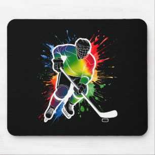 Alfombrilla De Ratón Aficionado de Hockey sobre Hielo Colorido Corbata 
