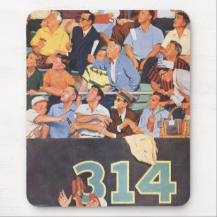 Alfombrilla De Ratón Aficionados de béisbol deportivo vintage viendo un