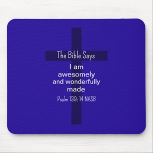 Alfombrilla De Ratón Afirmación cristiana de la Biblia Azul de ánimo