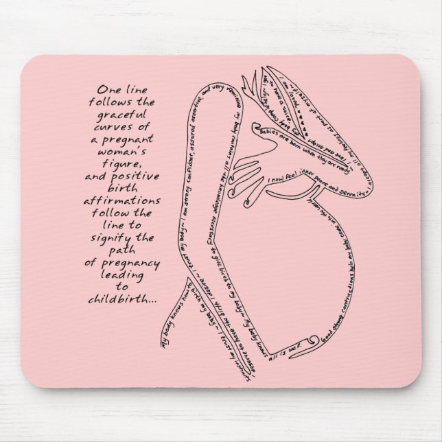 Alfombrilla De Ratón Afirmaciones rosadas Mousepad del nacimiento (Frente)