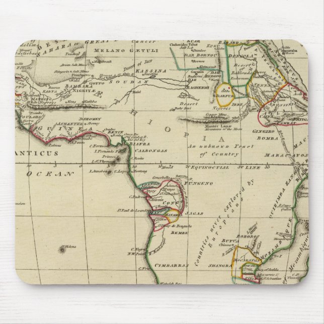 Alfombrilla De Ratón África con fronteras delineadas (Frente)