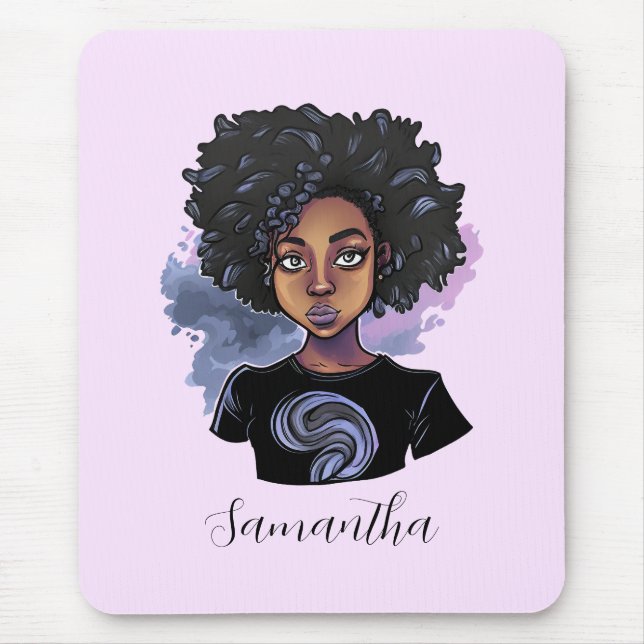 Alfombrilla De Ratón Afroamericana desconcertante y personalizada (Frente)