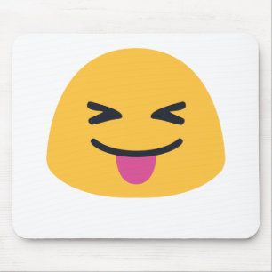 Alfombrilla De Ratón Agarra la lengua con los ojos cerrados Emoji