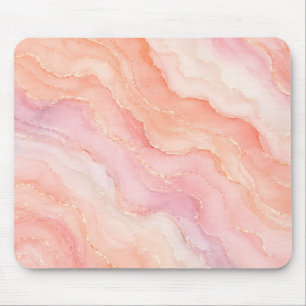 Alfombrilla De Ratón Ágata Melocotón Suave Ombre Acuarela Pastel Prec