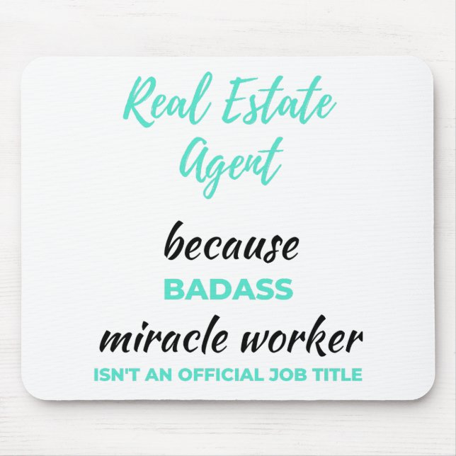 Alfombrilla De Ratón Agente inmobiliario porque Badass Miracle Worker 2 (Frente)