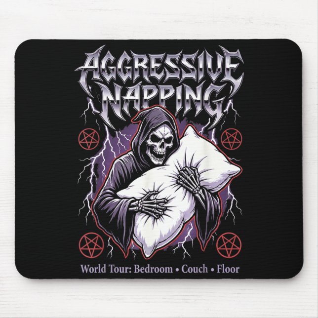 Alfombrilla De Ratón Aggressive Napng Funny Heavy Metal Grim Reaper Sle (Frente)
