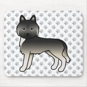 Alfombrilla De Ratón Agouti Siberian Husky Cute Cartog Perro