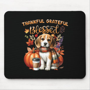Alfombrilla De Ratón Agradecidos agradecidos Perro Beagle Feliz Caída Y