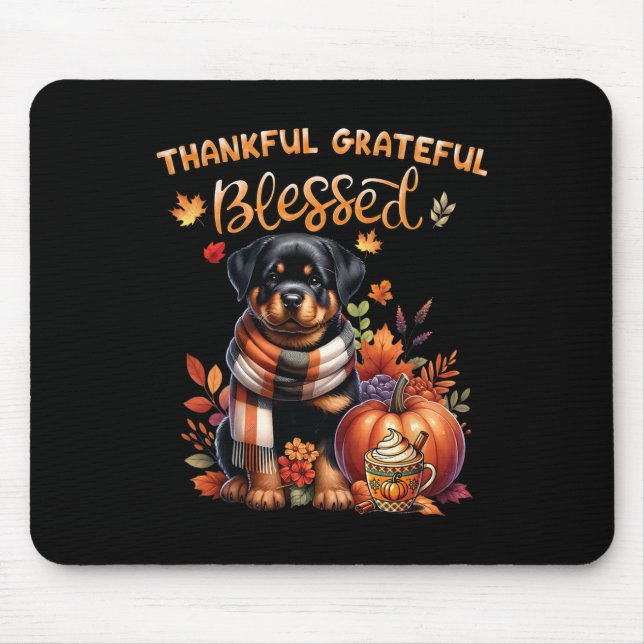 Alfombrilla De Ratón Agradecidos agradecidos Rottweiler Dog Fall Y'al (Frente)