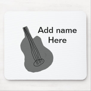 Alfombrilla De Ratón Agrega tu nombre texto guitarra acústica marrón ed