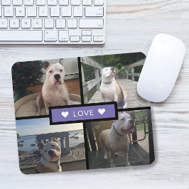Alfombrilla De Ratón Agrega tu propia Colage de Fotos de Perro Morado