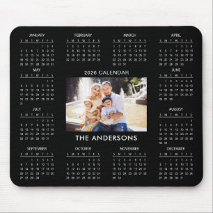 Alfombrilla De Ratón Agrega tu propia foto familiar Calendario 2026   