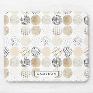 Alfombrilla De Ratón Agregar su nombre  Patrón de círculo abstracto neu