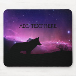 Alfombrilla De Ratón AGREGAR TEXTO Rosa, Púrpura y Negro/Estrellas en L