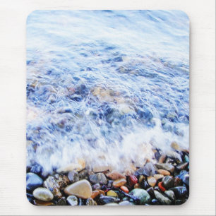 Alfombrilla De Ratón Agua azul con piedras de colores
