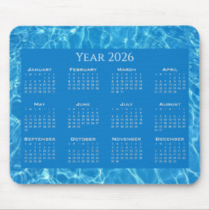 Alfombrilla De Ratón Agua azul del calendario texturada