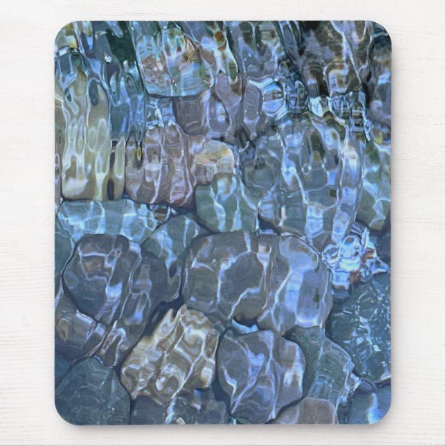 Alfombrilla De Ratón Agua de ripazo, brook, vapor, piedras submarinas (Frente)