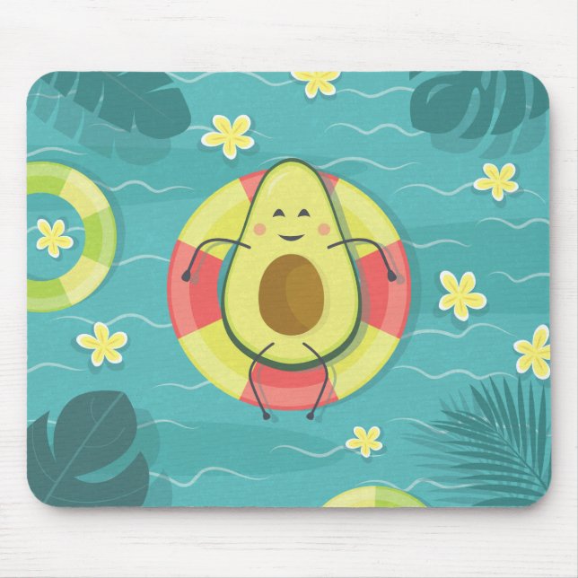 Alfombrilla De Ratón Aguacate de piscina de verano (Frente)
