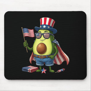 Alfombrilla De Ratón Aguacate Divertido Bandera Americana De Usa Día De
