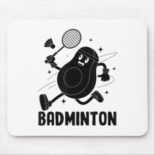 Alfombrilla De Ratón Aguacate jugando bádminton comida vegetariana salu