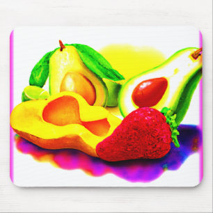 Alfombrilla De Ratón Aguacate tropical, fresa y mango. ¡Hazte con una e