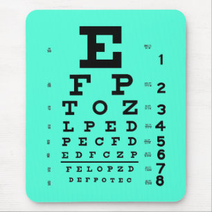 Alfombrilla De Ratón Aguamarina médica de la carta de ojo de la