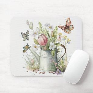 Alfombrilla De Ratón Aguas con tulipanes y mariposas
