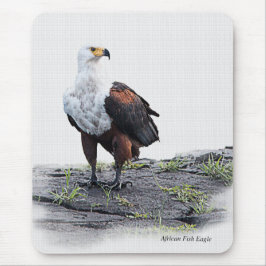 Alfombrilla De Ratón Águila africana de pescado con fondo blanco