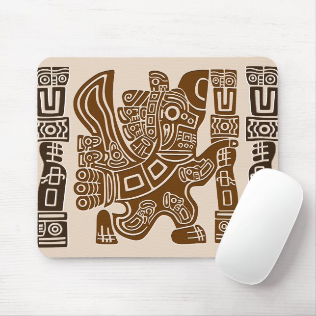 Alfombrilla De Ratón Águila azteca guerrera arte tribal antiguo (Con ratón)