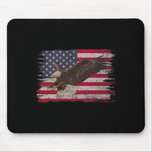 Alfombrilla De Ratón Águila calva americana 4 de julio bandera de EE. U