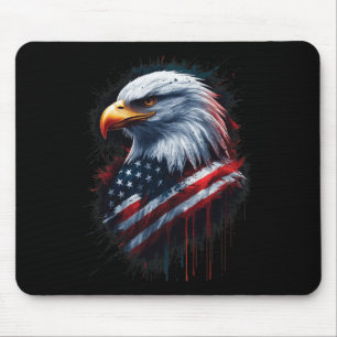 Alfombrilla De Ratón Águila calva bandera americana 4 de julio tinta pa