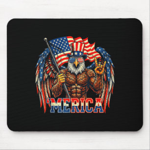 Alfombrilla De Ratón Águila calva merica rock bandera americana patriót