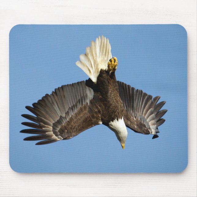 Alfombrilla De Ratón Águila calva sumergiendo hacia el agua (Frente)