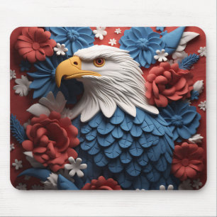 ALFOMBRILLA DE RATÓN ÁGUILA DE BALDOSA PATRIOTA BLANCA AZUL AMERICANA