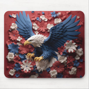 ALFOMBRILLA DE RATÓN ÁGUILA DE BALDOSA PATRIOTA BLANCA AZUL AMERICANA