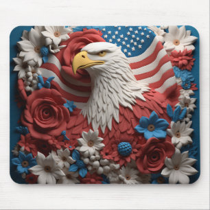 ALFOMBRILLA DE RATÓN ÁGUILA DE BALDOSA PATRIOTA BLANCA AZUL AMERICANA
