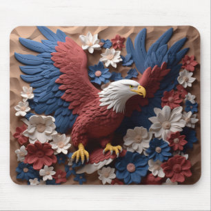 ALFOMBRILLA DE RATÓN ÁGUILA DE BALDOSA PATRIOTA BLANCA AZUL AMERICANA