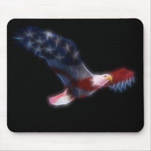 Alfombrilla De Ratón Aguila Fractal, Mousepad Patriótico