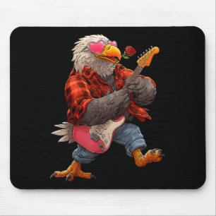 Alfombrilla De Ratón Águila linda tocando guitarra guitarrista animal V