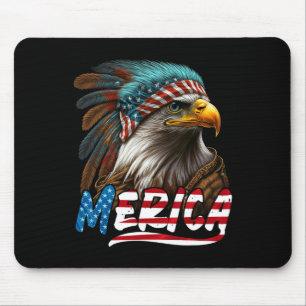 Alfombrilla De Ratón Águila Patriótica Bandera Americana 4 De Julio Mer