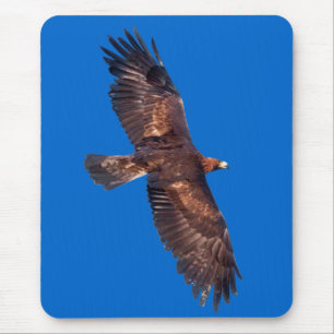 Alfombrilla de ratón águila real en vuelo (azul)