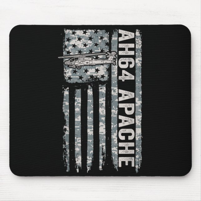 Alfombrilla De Ratón Ah-64 apache american flag helicopter camo apache  (Frente)