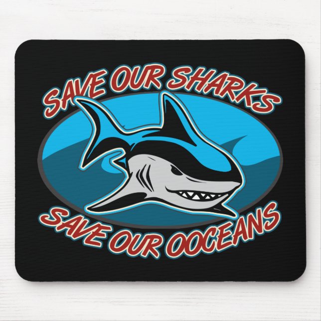 Alfombrilla De Ratón Ahorre nuestros tiburones (Frente)