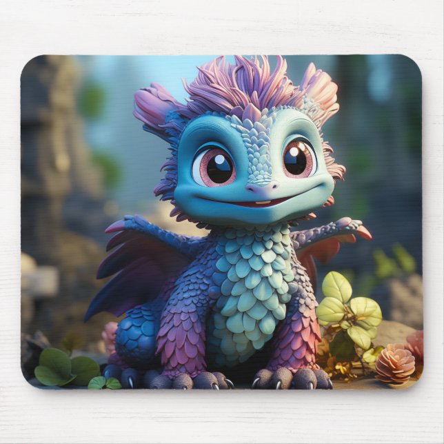 Alfombrilla De Ratón Aiden, un caprichoso dragón (Frente)
