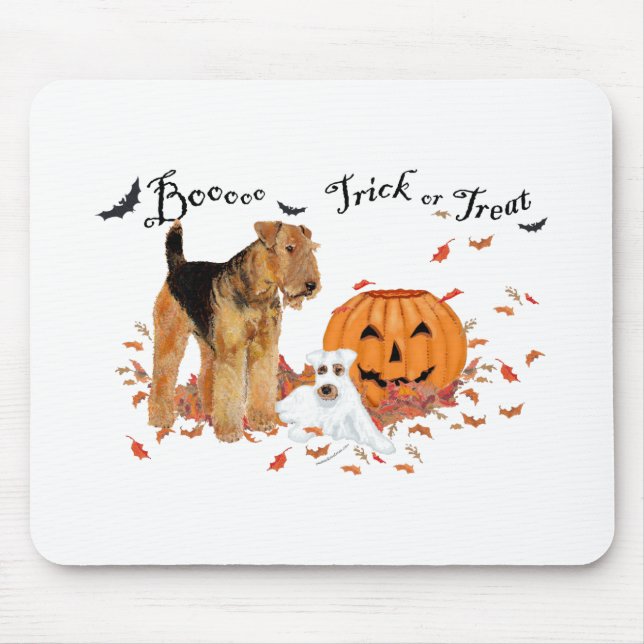 Alfombrilla De Ratón Airedale Terrier Halloween (Frente)