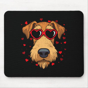 Alfombrilla De Ratón Airedale Terrier San Valentín Corazón Amantes de P