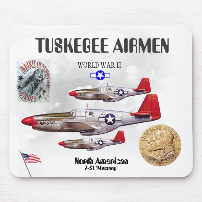 Alfombrilla De Ratón AIRMEN DE TUSKEGEE -301ª pelota de combate- Ratón  (Frente)