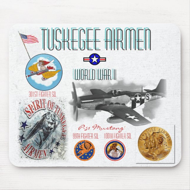 Alfombrilla De Ratón AIRMEN DE TUSKEGEE -301ª plaza de combate- Segunda (Frente)