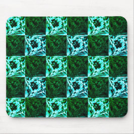 Alfombrilla De Ratón Ajedrez azul verde y cielo o cian, con rectángulo