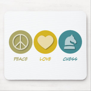 Alfombrilla De Ratón Ajedrez del amor de la paz